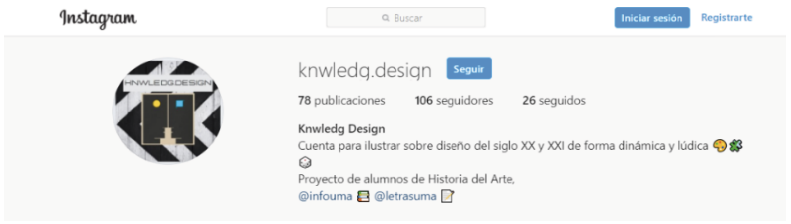 Captura de pantalla del proyecto. knwledg.design. https://instagram.com/knwledg.design?igshid=113bdep1snxfb.