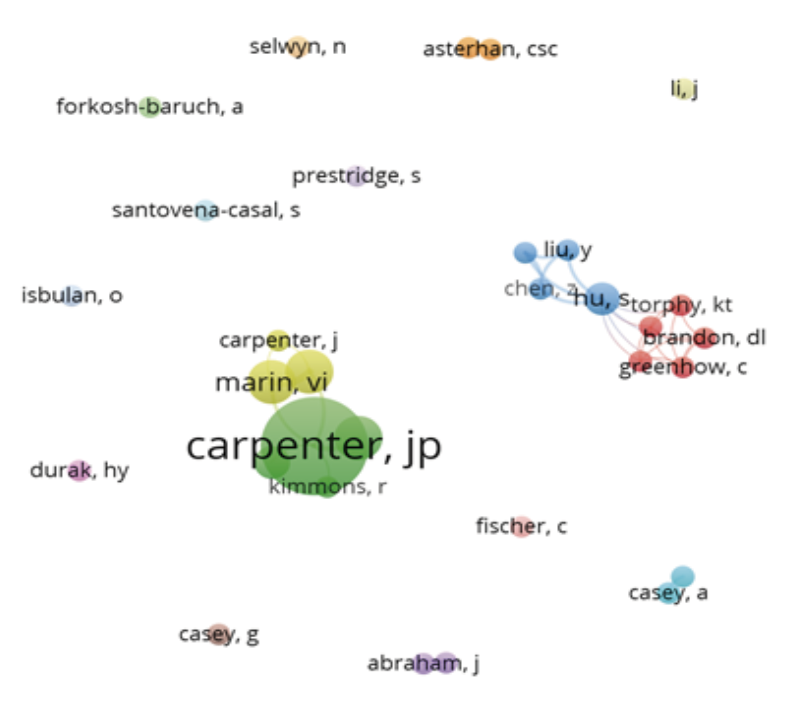 FIGURE 3. Networking among authors.