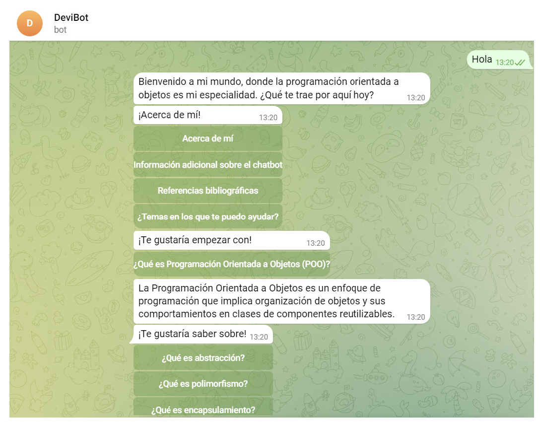 Interacción con el agente conversacional de Dialogflow mediante la app de Telegram