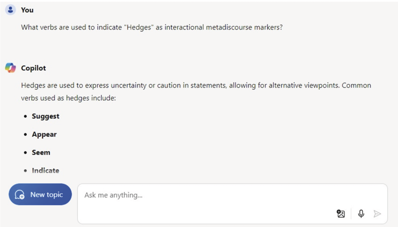 Microsoft Copilot response to prompts about IMMs
