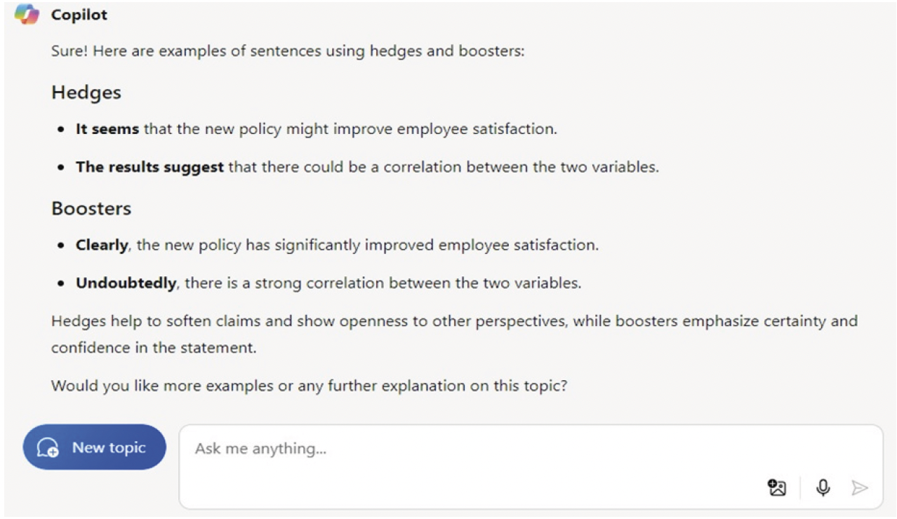 FIGURE 3. Microsoft Copilot response to prompts about IMMs