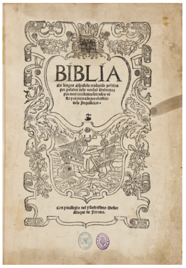 Biblia De Ferrara 1553 - Édition De Luxe Reliée Cuir De Chèvre, Fac-similé