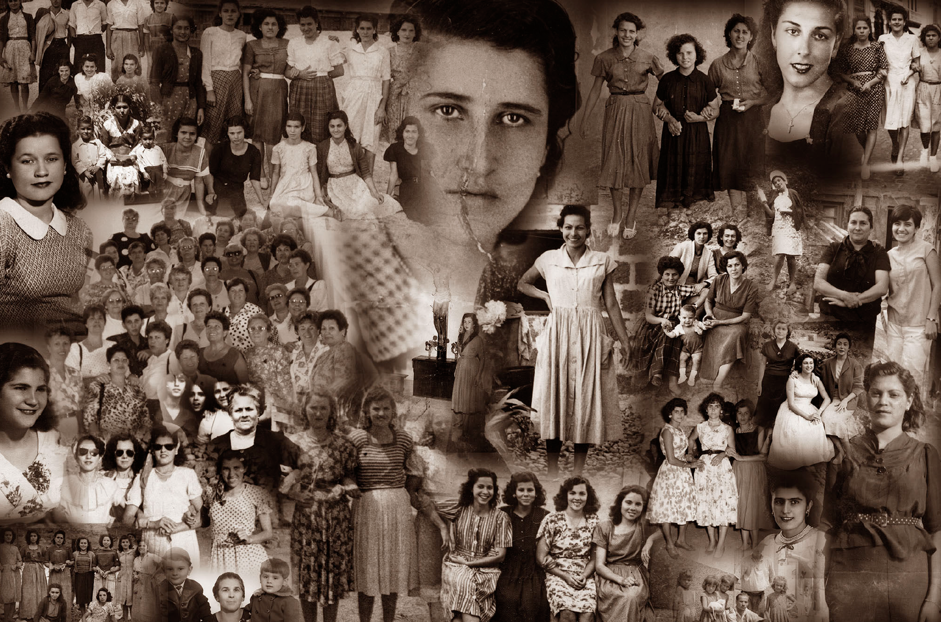 Desde la memoria. Mujeres de Valleseco. (Collage: Mauricio Pérez Jiménez).