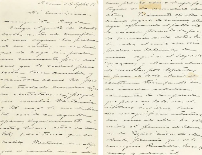 Carta de Antonio Benlliure de septiembre de 1895 en Álbum personal
de Zoila Aurora Cáceres, https://repositorio.pucp.edu.pe/
index/handle/123456789/64206