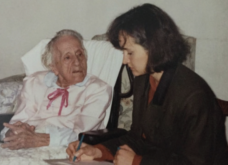 Fig.1. María Zambrano y Rosa Mascarell trabajando (Madrid, noviembre
de 1990). (Foto: Rosa Mascarell).