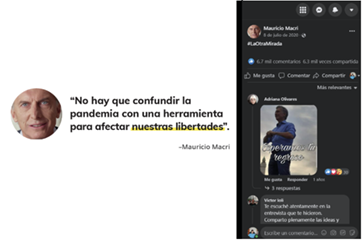 Figura 4. Posteo del 8 de julio de 2020, que alude a la extensión de las medidas de aislamiento por parte del presidente Alberto Fernández. Fuente:&nbsp;página oficial de Facebook de Mauricio Macri.