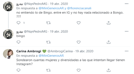 Figura 8. Fuente: cuentas @NqnPedroMG y @AmbrogiCarina.